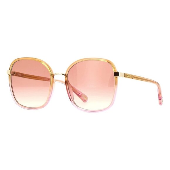New CHLOE Red Round CH0031S 008 Sunglasses Women - Picture 1 of 4
